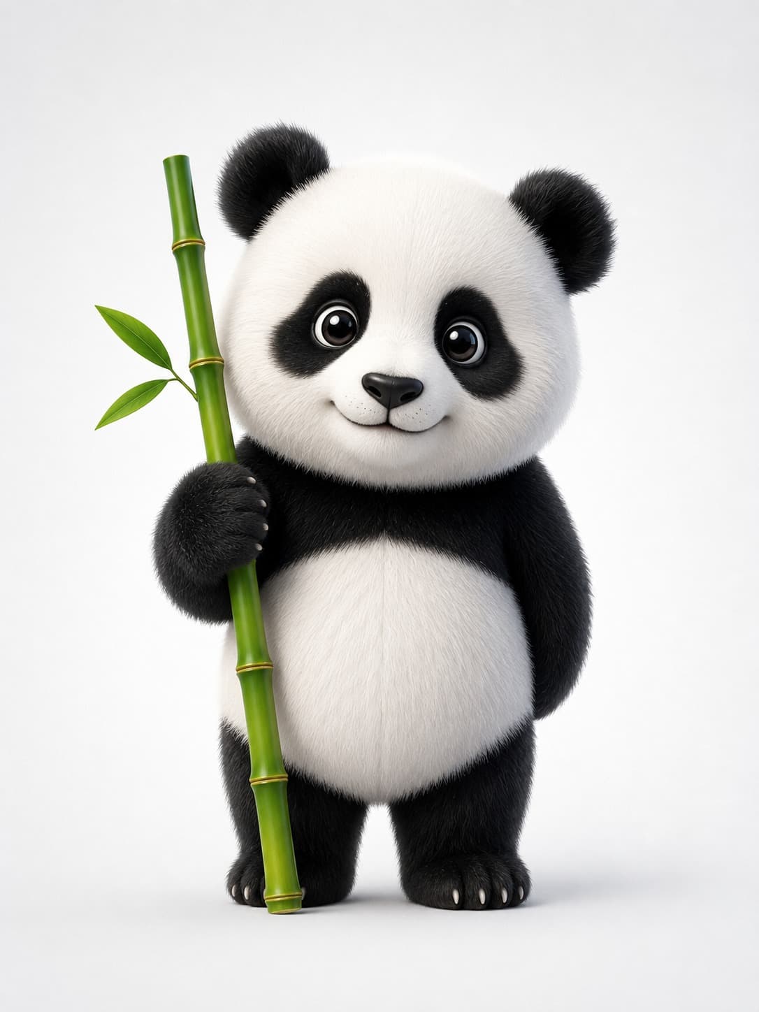 Panda de Fyntrix IA sosteniendo un bambú